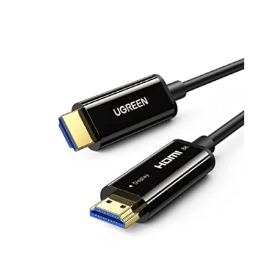 Abbildung von UGREEN HDMI 2.1 Glasfaser Kabel 8K@60Hz, 4K@120Hz/144Hz, 48 Gbps, Vergoldete Anschlüsse mit Ethernet, 3D ARC CEC HDCP HDR, kompatibel TV, Monitor, Blu ray, PS5/PS4/PS3, Soundbar usw. (30M)