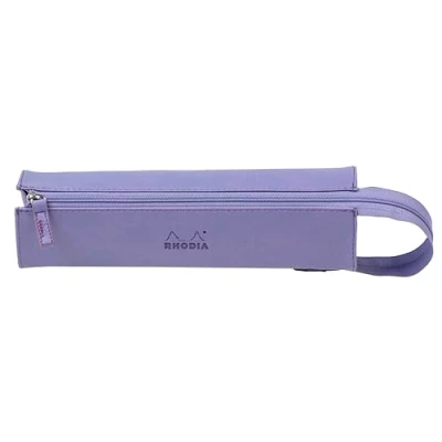 Abbildung von Rhodia 319019C Schlampermäppchen Rhodiarama, rechteckig 23x5x5 cm, flache Öffnung, langer Reißverschluss, praktisch und elegant aus Kunstleder Irisblau, 1 Stück