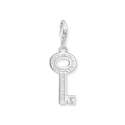 Abbildung von THOMAS SABO Charm Einhänger »Schlüssel weiße Steine, 0010 051 14«, mit Zirkonia (synth.)