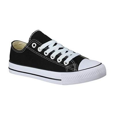 Abbildung von Elara Unisex Sneaker Textil Turnschuh Low top Chunkyrayan B YD3230 Schwarz 45