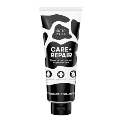 Abbildung von EUTERPFLEGE Care + Repair Creme, 400ml, intensive Pflege für trockene Haut, Feuchtigkeitscreme Hand und Körper, parfümfrei, Allergiker geeignet