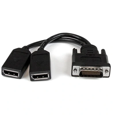 Abbildung von StarTech.com 20cm LFH 59 auf Dual DisplayPort DMS Kabel zweifach Kabeladapter zu 2x DP Y St/Bu