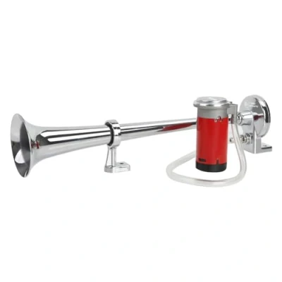 Abbildung von Rupse Hupe Luft Horn Kit, Lufthorn Drucklufthorn auto mit Kompressor 118db 12V für PKW LKW Booten Motorrädern (Silber)