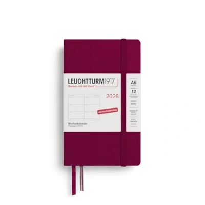 Abbildung von LEUCHTTURM1917 372543 Wochenkalender Pocket (A6) 2026, 12 Monate, Port Red, Deutsch