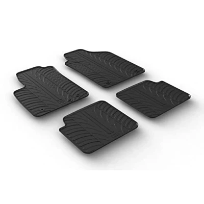 Abbildung von Gledring 0148 Fußmattensatz Gummi vorne und hinten 4 schwarz 750mm 550mm FIAT: 500 Hatchback