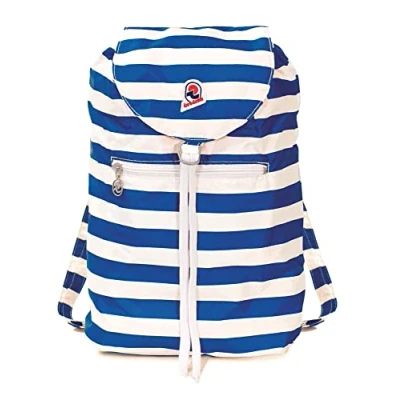 Abbildung von Invicta Tagesrucksack, Backpack für Reise Ausflüge &amp; Freizeit; Damen Herren, mit Hüftgurt faltbar weiß/blau, zweifarbiges Muster, 8 LT, Extra leicht, MINISAC NEXT