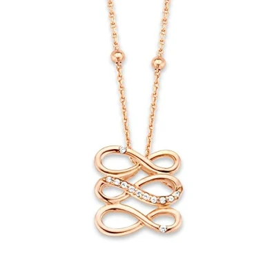 Abbildung von Orphelia Damen Anhänger met Kette 925 Silber teilvergoldet Zirkonia weiß Brillantschliff ZH 7123/RG