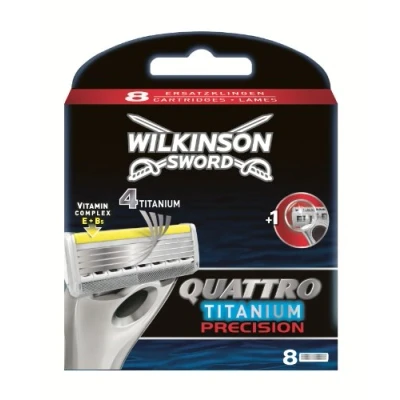 Abbildung von Wilkinson Sword Quattro Titanium Precision Rasierklingen Klingen, für Herren Rasierer, 8 St