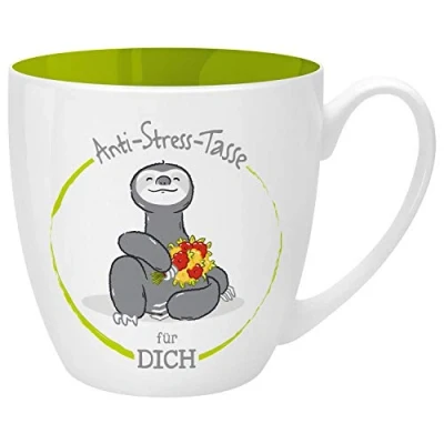 Abbildung von GRUSS &amp; CO Anti Stress Tasse Motiv &quot;Dich&quot; mit Spruch, 45 cl, New Bone China Geschenk lustig 46267, 1 Stück (1er Pack), Porzellan