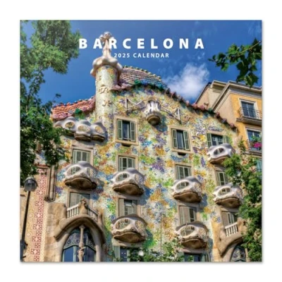 Abbildung von Kalender 2025 Wandkalender Grupo Erik Barcelona Familienplaner 30 x cm 12 Monate + Letzten 4 2023 auf einer Seite