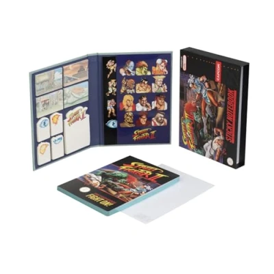 Abbildung von Grupo Erik Premium Notizbuch A5 Blanko mit Sticker Set Street Fighter Notizblock Tagebuch für Erwachsene und Kinder aufkleber zum beschriften