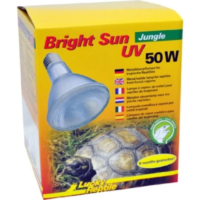 Abbildung von Lucky Reptile Bright Sun UV Jungle 50 W Metalldampflampe für E27 Fassungen Terrarium Lampe mit Tageslichtspektrum Wärmelampe UVA &amp; UVB Strahlung tropische Reptilien