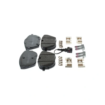 Abbildung von BOSCH 0 986 460 116 Bremsbelagsatz Low Metallic inkl. Verschleißwarnkontakt VOLKSWAGEN: Transporter 6 Bus, 6, Multivan