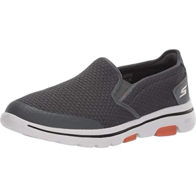 Abbildung von Skechers Herren Go Walk 5 Apprize Slip On Sneaker, Charcoal Textile Synthetic White Trim, 49 EU