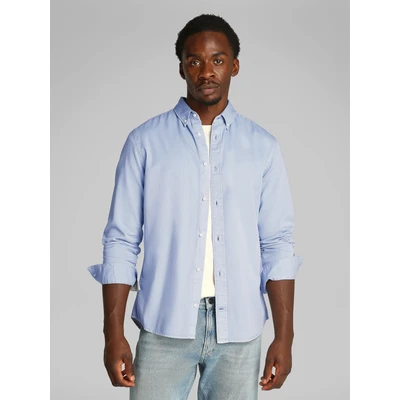 Abbildung von Calvin Klein Garment DYED Shirt Hemd, Herren, Größe: 3XL, Zen blue