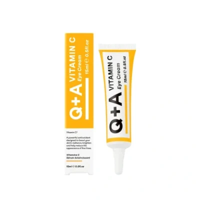 Abbildung von Q+A Augencreme mit Vitamin C, eine Kombination aus Kirschextrakt und Glykogen, belebt empfindliche Haut versorgt sie Feuchtigkeit Antioxidantien, 15ml