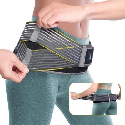 Abbildung von Sacroiliac Hüftgürtel für Damen &amp; Herren, Beckengurt, SI Gelenke Bandage, Lindert Ischias, Iliosakralgelenk(ISG), Bein und Sakrale Nervenschmerzen, Verstellbare Diamant Kompressions Unterstützung L