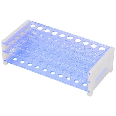 Abbildung von stonylab Reagenzglasgestell, 3 Stöckiges Abnehmbares Blaues Kunststoff Reagenzglasgestell Röhrchenhalter Ständergestell für Wissenschaftliche Laborexperimente, 13 mm, 50 Plätze