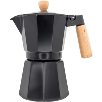 Abbildung von NERTHUS FIH 1252 Italienische Kaffeemaschine Induktion 6 Tassen Design Schwarz Holz