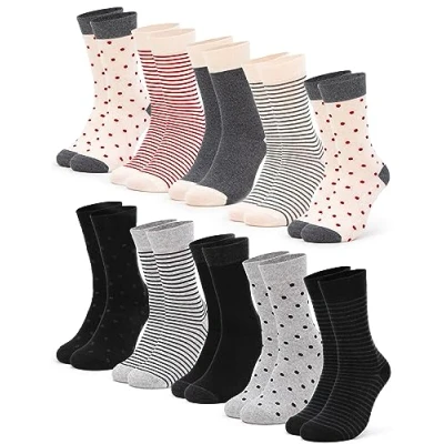Abbildung von Occulto 10 PAAR Milka Socken, Damen, Größe: 35 38, Black red