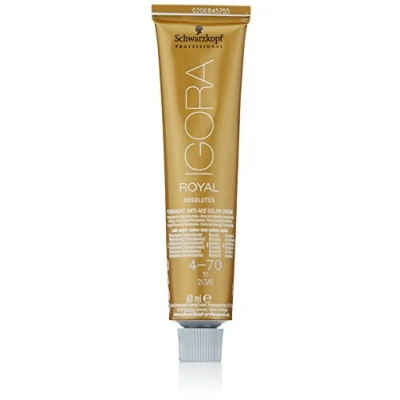 Abbildung von Schwarzkopf IGORA Royal Absolutes Permanent Anti Age Color Creme 4 70 mittelbraun kupfer natur, 1er Pack (1 x 60 ml)
