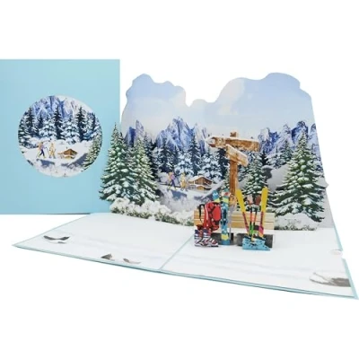 Abbildung von Favour Pop Up® eine beeindruckende 3D Karte für Skifahrer, Schneeschuhwanderer, Snowboarder, auch Geldgeschenk oder Gutschein. XP841