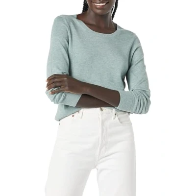 Abbildung von Amazon Essentials Damen Leichter, Langärmeliger Pullover Mit Rundhalsausschnitt (Erhältlich in Übergröße), Salbeigrün Meliert, M