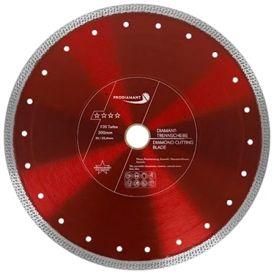 Abbildung von PRODIAMANT Premium Diamanttrennscheibe Fliese Feinsteinzeug 300 mm x 30 mit Ring 25,4 300mm Fliesenscheibe für Tischmaschinen
