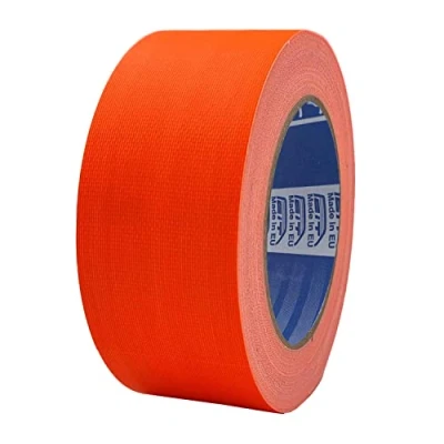 Abbildung von ACIT Gewebeband, fluoreszierendes orangefarbenes Klebeband, 50 mm x 25 m, verstärktes Duct Tape, Befestigung und Verpackung mit hoher Haftkraft (Orange)