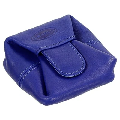 Abbildung von Branco Geldsäckchen Mini Geldbörse Münzbörse Minibörse Schütter Kleingeldbörse Geldbeutel Leder 6,5cm Farbe Royalblau