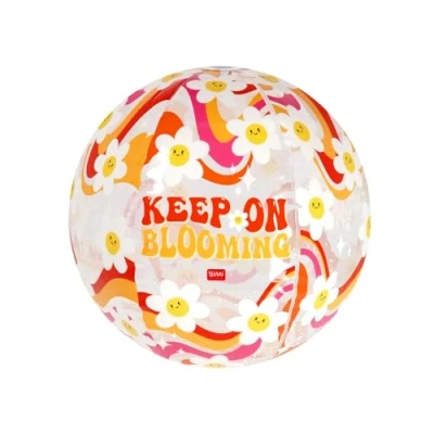 Abbildung von Legami aufblasbarer Strandball, Beach Ball, PVC Ball für Kinder, Strandpartys, zum Spielen von Fußball Volleyball, Durchmesser 40 cm, Daisy