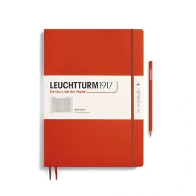 Abbildung von LEUCHTTURM1917 370270 Notizbuch Master Slim (A4+), Hardcover, 123 nummerierte Seiten, Fox Red, kariert