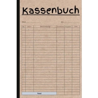 Abbildung von Kassenbuch: Einnahmen und Ausgaben buch. Perfekt für Selbständige, Vereine Kleinunternehmer. DIN A5.