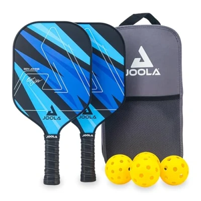 Abbildung von JOOLA Pickleball Set Blue Lightning Inklusive 2 Schläger, 4 Bällen und Tasche, ideal für Freizeitspieler, Ben Johns, 7 teilig
