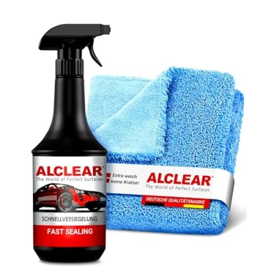 Abbildung von ALCLEAR 71100SV Lack Schnellversiegelung 1 Liter inkl. Mikrofaser Auto Poliertuch für Autopflege, Motorrad, Fahrrad