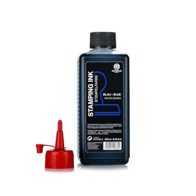 Abbildung von Octopus Fluids Stempelfarbe, Nachfüllfarbe zum Nachtränken von Stempelkissen und Stempelautomaten, 250ml blau ohne Öl