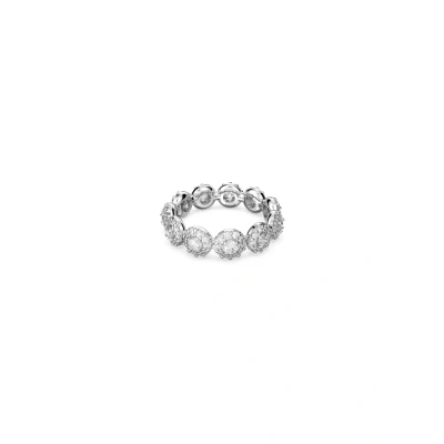 Abbildung von Swarovski Una Ring, Weißer und Rhodinierter Damenring mit Strahlenden Kristallen