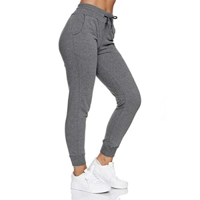 Abbildung von Smith &amp; Solo Jogginghose Damen Sporthose Frauen Baumwolle Sweatpants Slim Fit Freizeithose Lang Trainingshose Fitness High Waist Jogger Laufhosen Modern Anthrazit/L