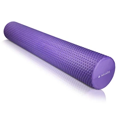 Abbildung von Navaris Pilates Rolle Faszienrolle 90 cm lang Pilatesrolle Faszien Yoga Roller Schaumstoffrolle für Rücken Fitness Massagerolle versch. Farben