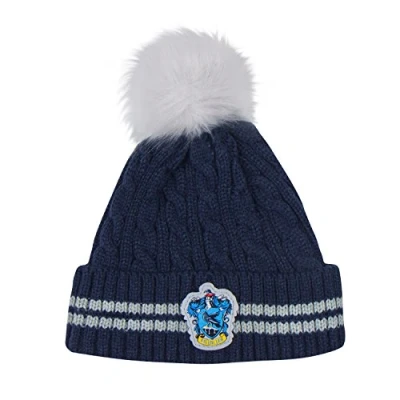 Abbildung von Cinereplicas Harry Potter Mütze mit Bommel Offiziel lizensiert Ravenclaw Blau und Grau