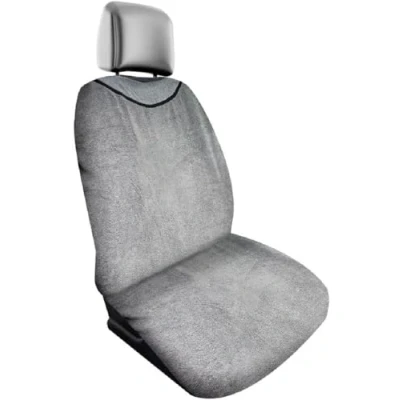 Abbildung von Dunlop Frottee Autositzbezüge 130 x 70 cm Universell Passend Waschmaschinenfest Grau