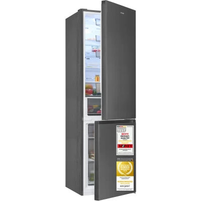 Abbildung von exquisit Kühl-/Gefrierkombination "KGC380-115-NF-040A inoxlook-az" 200,5 cm hoch 59,5 breit Humidity Box für optimale Feuchtigkeitsregulierung &amp; kein Abtauen mehr