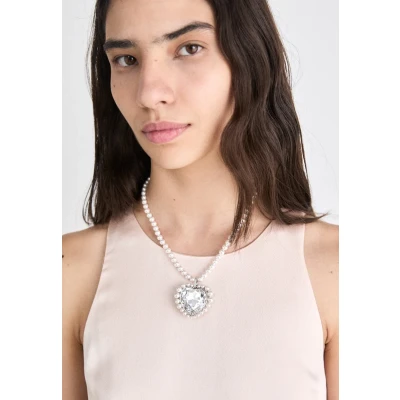 Abbildung von Swarovski Ariana Grande x Halskette, Kristallperle, Herzschliff, Herz, Weiß, Rhodiniert