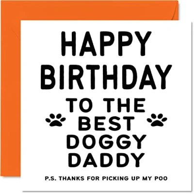 Abbildung von Vatertagskarten für Papa vom Hund Bester Geburtstagskarte von Vater lustige Hunde Geschenke 145 mm x Witz &quot;Happy Father&#039;s Day&quot; Grußkarten Geschenk