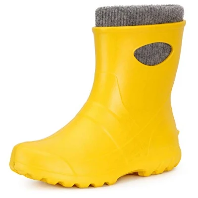 Abbildung von Ladeheid Damen Gummistiefel gefüttert und wasserdicht federleichte Eva Gummischuhe Winter LA 750 (Gelb, 36 EU)