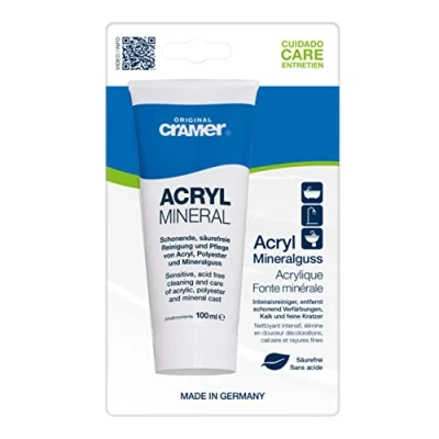 Abbildung von Cramer® Acryl Star Politur 2in1 100ml I Säurefreies Putzmittel für Acryl, Polyester, Mineralguss &amp; Fiberglas Intensivreiniger fürs Bad