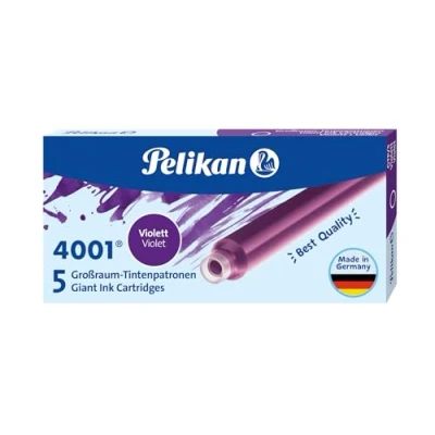 Abbildung von Pelikan 310664 Tintenpatronen 4001 Violett, Etui mit 5 Großraum Patronen