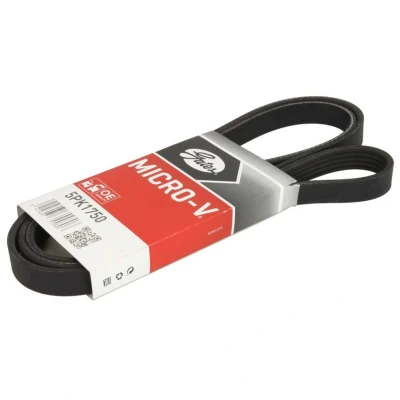 Abbildung von GATES Micro V 5PK1750 Keilrippenriemen 1750 5 Polyester, EPDM (Ethylen Propylen Dien Kautschuk) RENAULT: CLIO 2, Kangoo I Express, LAGUNA 2