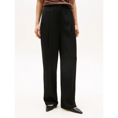 Abbildung von Tommy Hilfiger Relaxed Straight Stoffhose, Damen, Größe: 38, Black