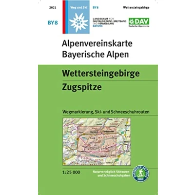 Abbildung von Wettersteingebirge, Zugspitze: Topographische Karte 1:25.000 mit Wegmarkierung, Ski und Schneeschuhrouten (Alpenvereinskarten)